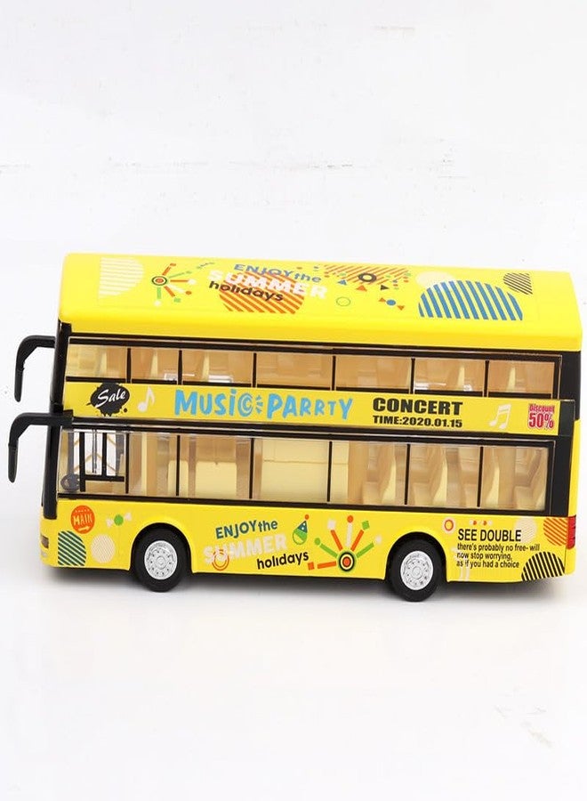 Ixora Plastic Kids Metal Bus Toy Die-Cast Double Decker Metal Bus 7.5 inch Luxury Bus 4 Wheel with 2 Openable Doors & Light Music (Multi Color) (c) - Image 4